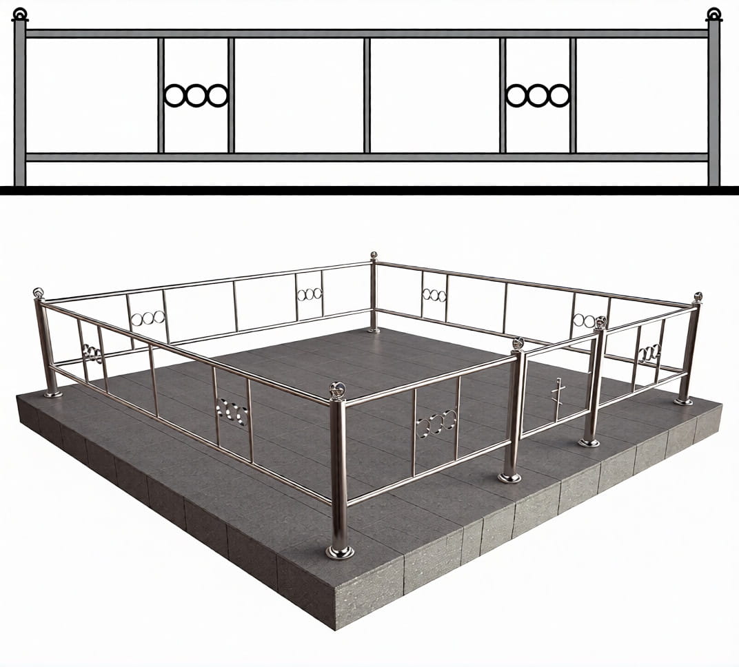 Ограда нержавеющая ОН-4