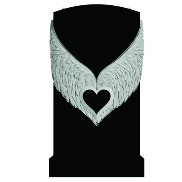 Памятник фрезерованный Ангел-076 вид сзади