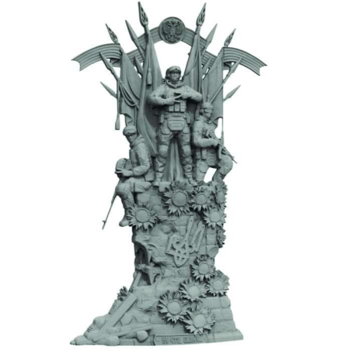 Памятник фрезерованный Воин-025